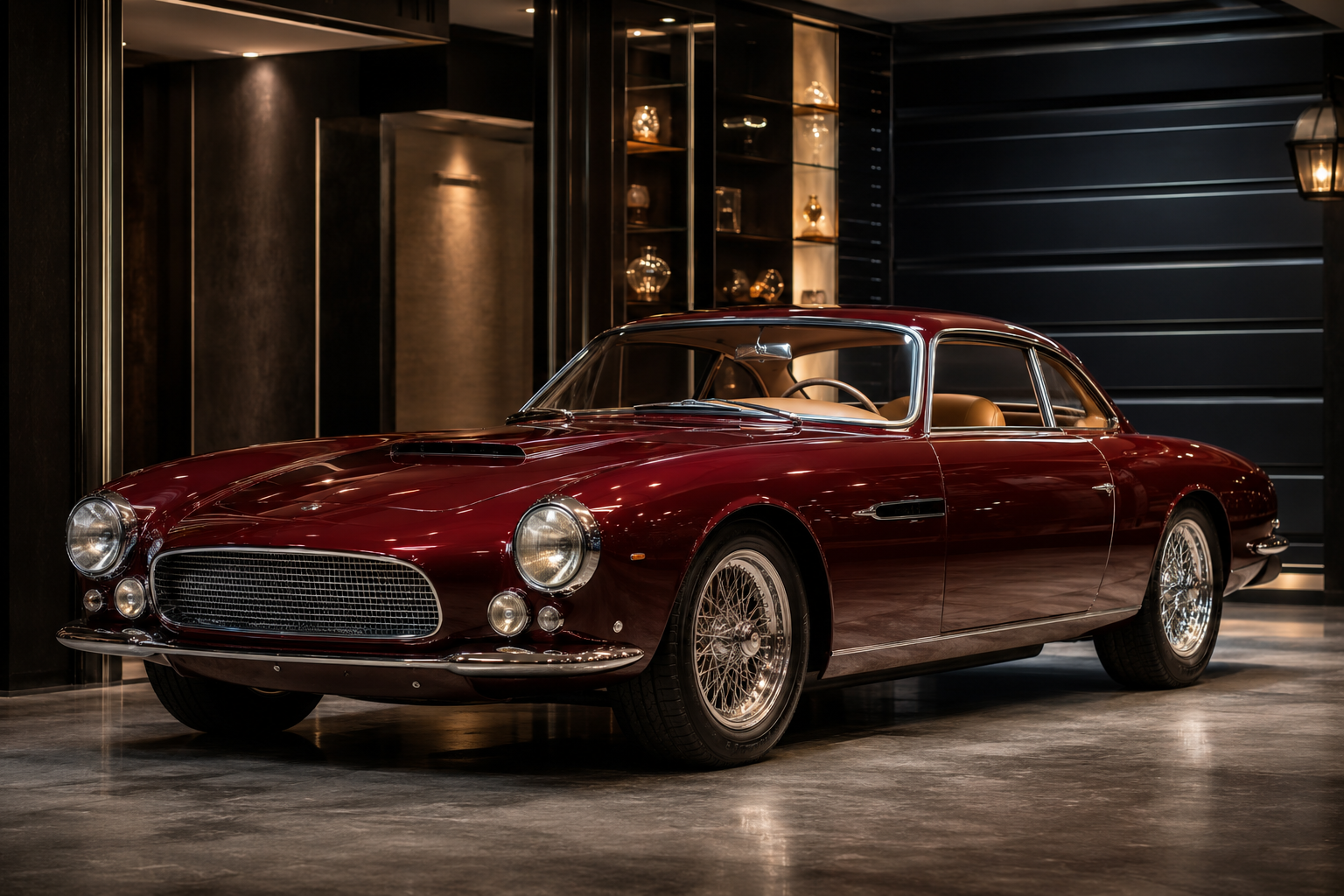 Rare classic luxury grand touring car in a private collection
